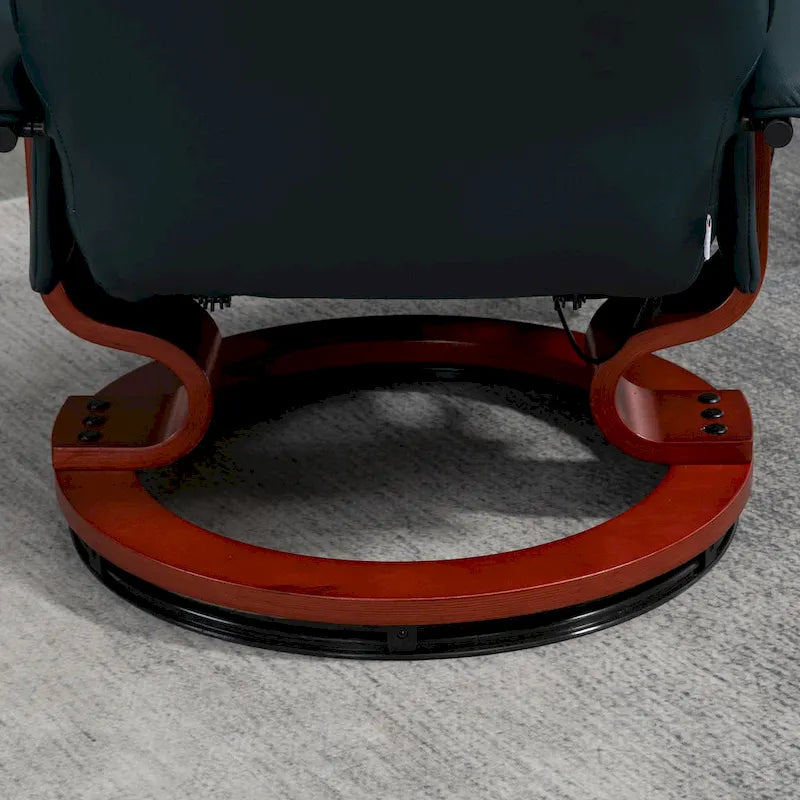 Fauteuil inclinable manuel pivotant en similicuir HomCom avec repose-pieds confortable et relaxant