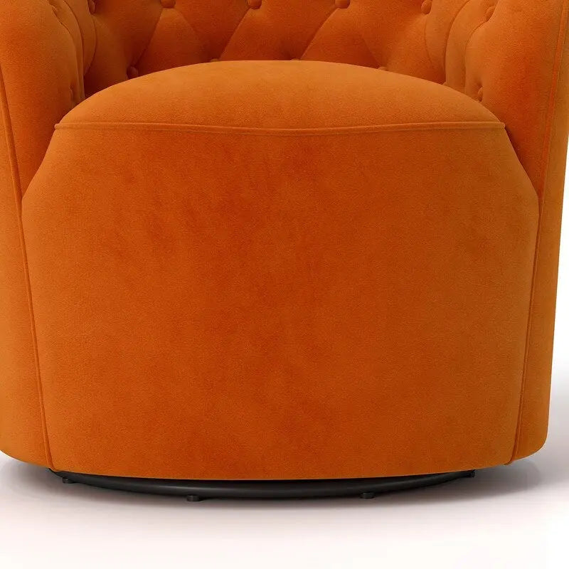 Fauteuil club pivotant à 360 degrés en velours avec dossier capitonné