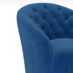 Fauteuil club pivotant à 360 degrés en velours avec dossier capitonné