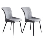 Chaises de salle à manger sans accoudoirs gris foncé industrielles