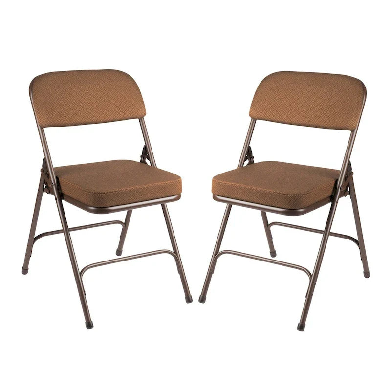 Chaise pliante de luxe matelassée en tissu de la collection Bernadine de Hampden Furnishings, lot de 2
