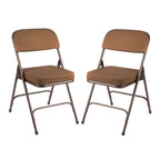 Chaise pliante de luxe matelassée en tissu de la collection Bernadine de Hampden Furnishings, lot de 2