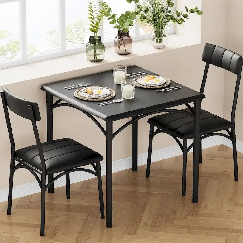 Ensemble table de cuisine et 2 chaises rembourrées