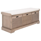 Banc de rangement SAFAVIEH Fiorello 3 tiroirs avec coussin - 47,3 L x 15 P x 19 H - 47Lx15Px19H