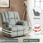 Fauteuil Inclinable Pivotant à Bascule Lazy Boy, Grand Fauteuil Inclinable Manuel Rembourré avec Accoudoirs et Dossier Capitonnés