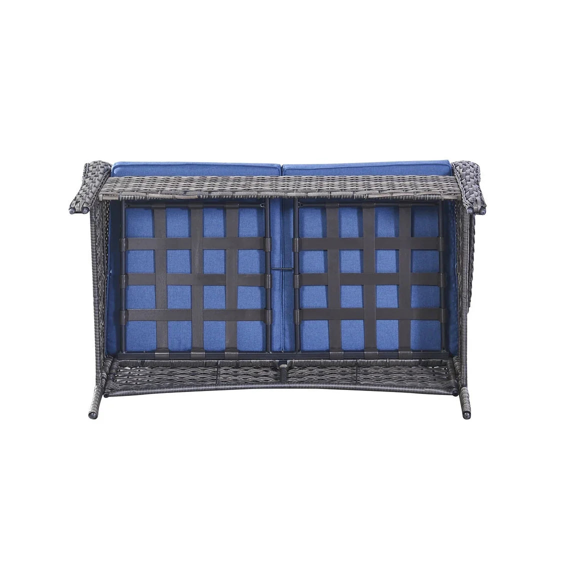 Gymojoy Canapé d'extérieur deux places en rotin Wicker Sofa Set