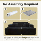 HOOOWOOO Canapé d'angle moderne en peluche avec pouf amovible