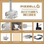 Four à Pizza Extérieur Multi-Combustibles avec Brûleur à Gaz et Boîte à Bois - 12 pouces