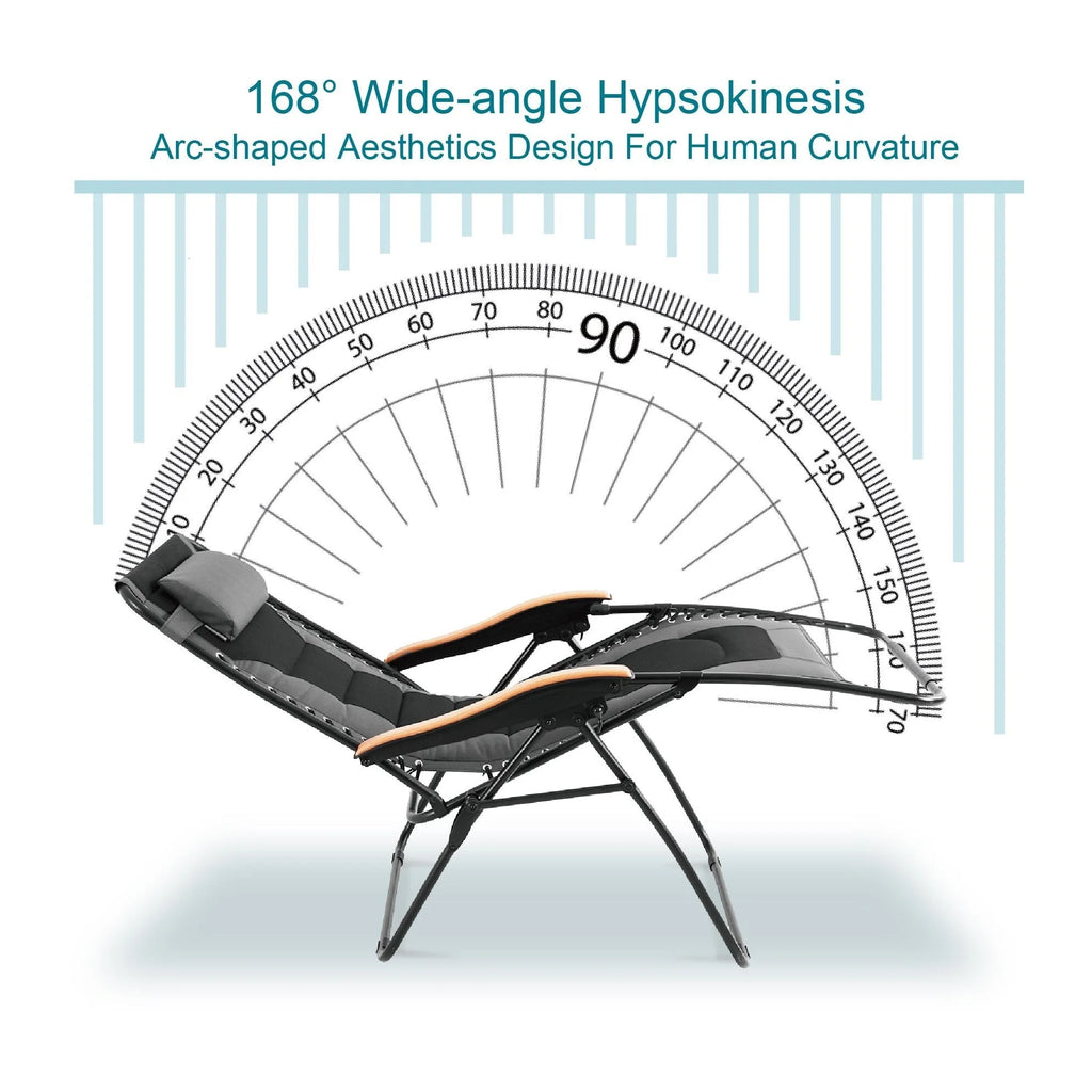 Fauteuil de relaxation zéro gravité XL surdimensionné rembourré avec accoudoirs plus larges et porte-gobelet réglable - N/A