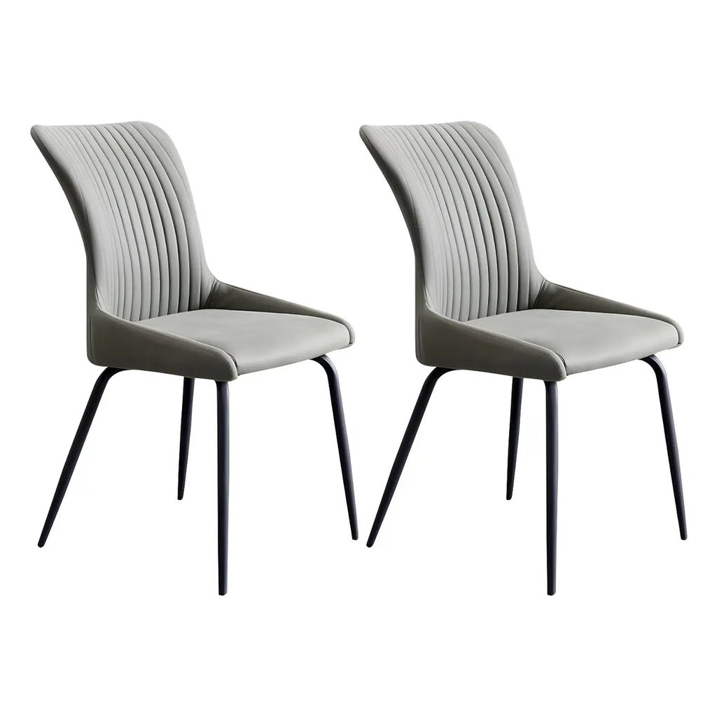 Chaises de salle à manger sans accoudoirs gris foncé industrielles