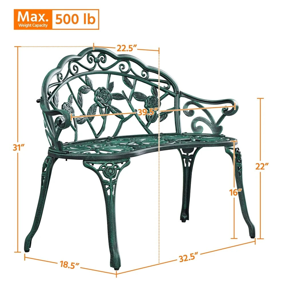 Banc extérieur en métal Yaheetech Banc de jardin de parc - N/A