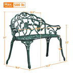 Banc extérieur en métal Yaheetech Banc de jardin de parc - N/A