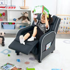 Fauteuil inclinable pour enfants Gymax Canapé ergonomique en cuir avec repose-pieds