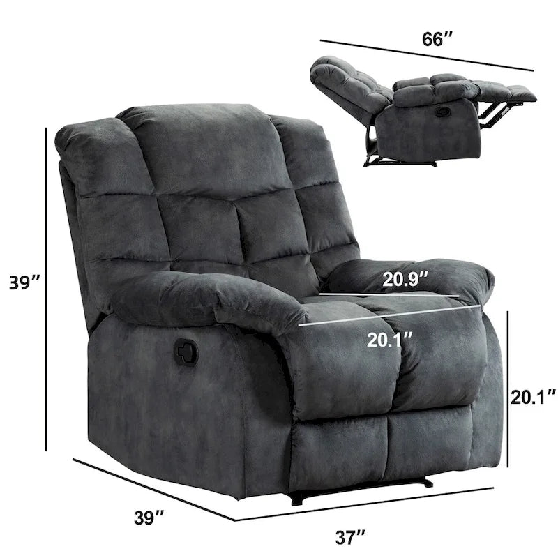 Fauteuil inclinable manuel ergonomique très rembourré