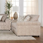Ensemble canapé, causeuse et fauteuil câlin en velours côtelé à grosses côtes Nason de Roundhill Furniture