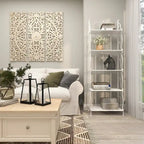 Étagère de Boulanger Pliable Haute à 5 Niveaux en Métal Décoratif pour Intérieur/Extérieur - Or ou Blanc - Roche River Decor