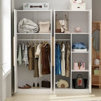 Armoire moderne autoportante en bois massif avec étagères de rangement