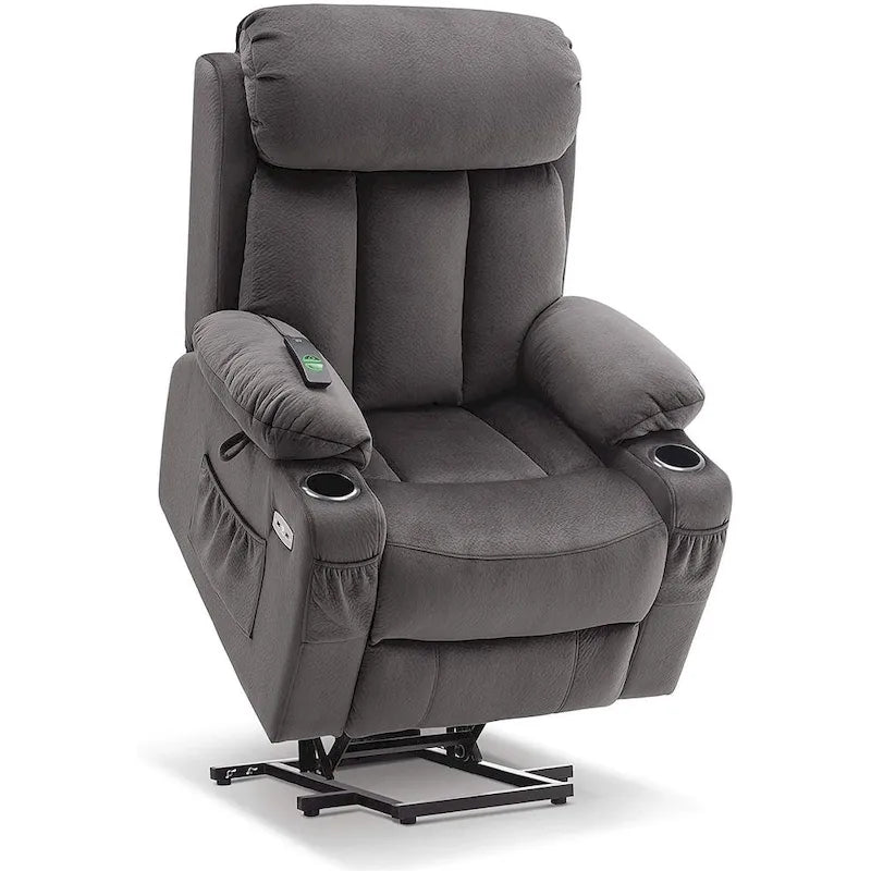 Fauteuil inclinable releveur électrique grand format MCombo avec repose-pieds extensible pour personnes âgées de grande taille, télécommande manuelle, porte-gobelets, tissu 7426