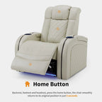 Fauteuil inclinable électrique MCombo avec appuie-tête réglable, siège de cinéma maison à deux moteurs avec port USB, cuir respirant HTS411