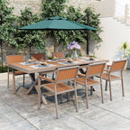 Ensemble de salle à manger d'extérieur moderne de 7 pièces avec six chaises et une table extensible pour terrasse