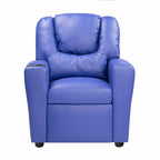 Fauteuil inclinable pour enfants en PVC avec fonction d'inclinaison par poussée, porte-gobelet et repose-pieds confortable