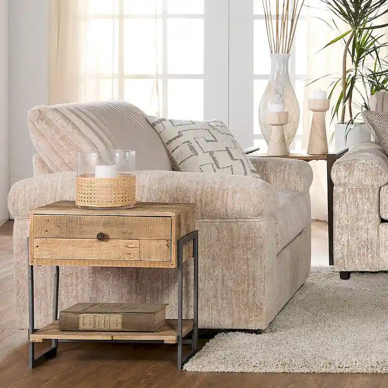 Ensemble canapé, causeuse et fauteuil câlin en velours côtelé à grosses côtes Nason de Roundhill Furniture