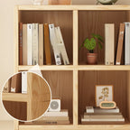 Bibliothèque moderne horizontale en bois à 8 cubes, finition naturelle