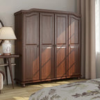 Palace Imports Kyle Armoire 4 portes 100 % en bois massif avec portes en bois massif ou portes miroir