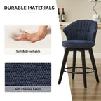 Lot de 2 tabourets de bar pivotants, chaises de salle à manger rembourrées avec large dossier, chaises de hauteur comptoir avec pieds en métal