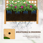 Jardinière en bois Outsunny avec treillis, lit de jardin surélevé pour plantes grimpantes avec trous de drainage et toit