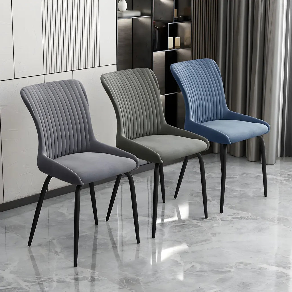 Chaises de salle à manger sans accoudoirs gris foncé industrielles