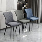 Chaises de salle à manger sans accoudoirs gris foncé industrielles