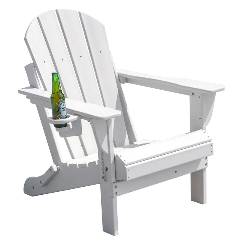 Chaise Adirondack pliante d'extérieur avec porte-gobelet