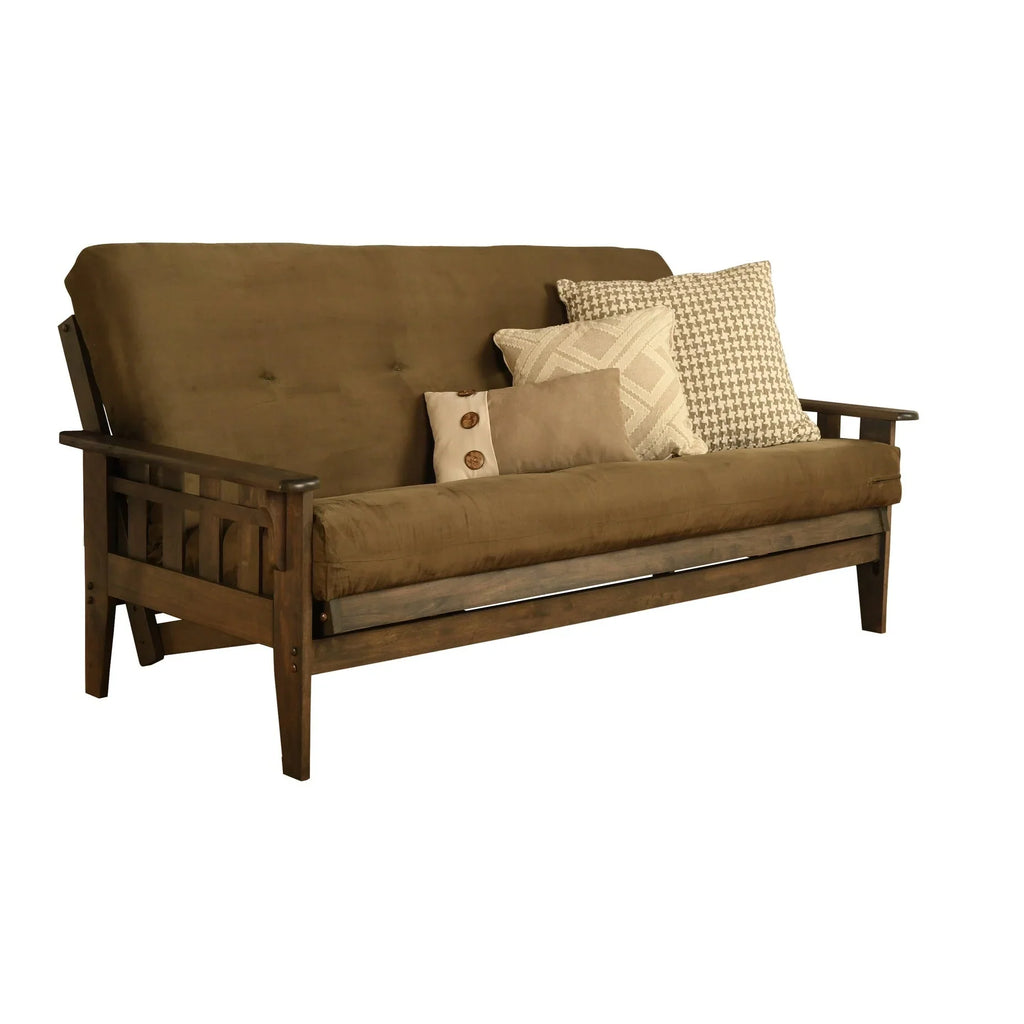 Ensemble de futon rustique pleine grandeur Somette Tucson en noyer avec matelas