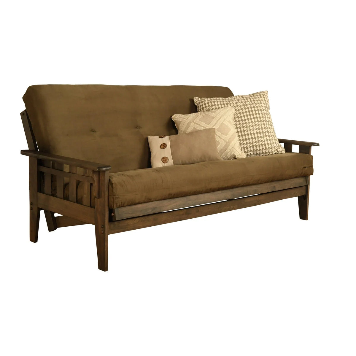 Ensemble de futon rustique pleine grandeur Somette Tucson en noyer avec matelas