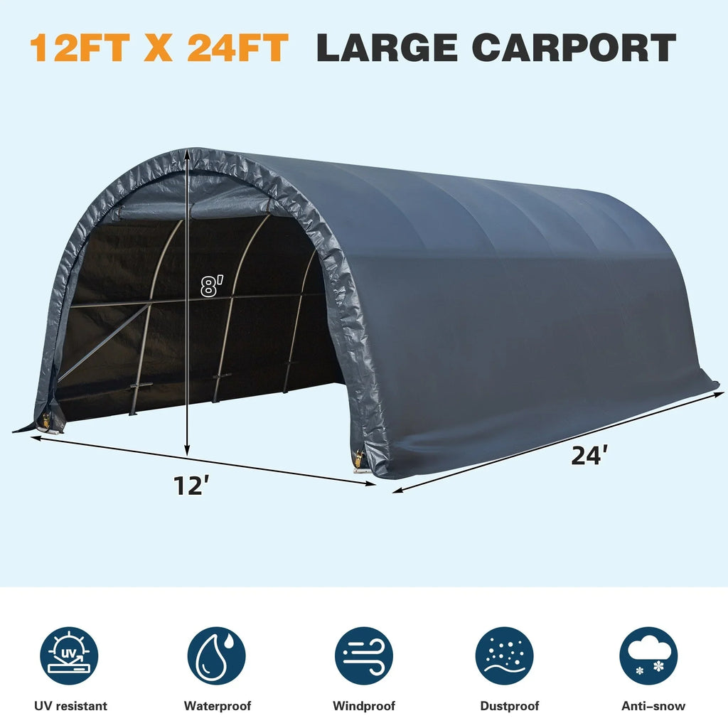 Abri de rangement extérieur et abri de voiture : abri portable pour vélos, motos et rangement de jardin