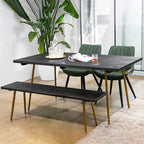 Chaise de salle à manger simple en cuir rembourré avec dossier solide et pieds en métal