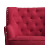 Moser Bay Mignon Fauteuil d'appoint à oreilles capitonné large de 76 cm en velours et lin