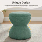 VANOMi Ottoman rembourré Boucle Djembe avec base pivotante, pouf, tabouret de coiffeuse pivotant pour salon, dressing (lot de 2)