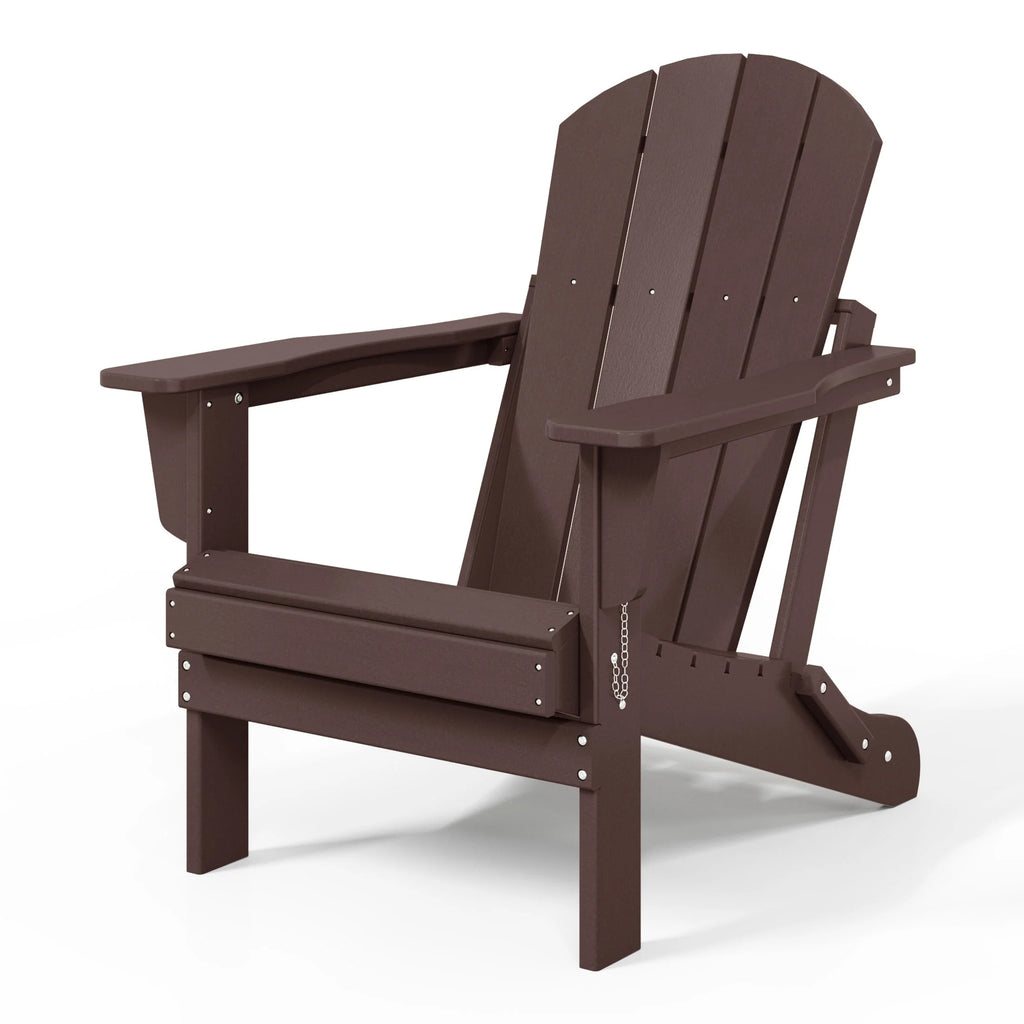Chaise Adirondack pliante d'extérieur tout temps Polytrends Laguna résistante à la décoloration pour patio