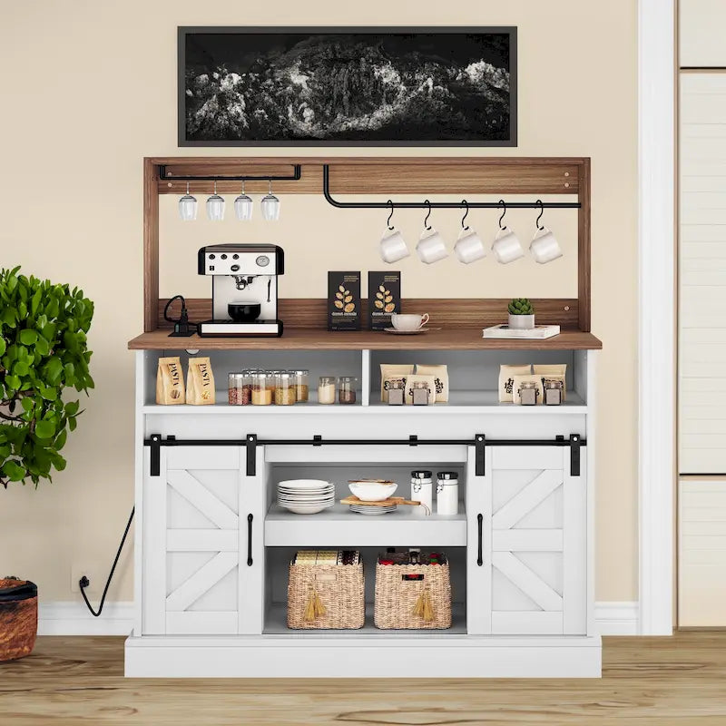 Meuble bas de bar à café Moasis Farmhouse - 38,4 P x 119,9 L x 130,8 H
