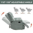 Fauteuil Inclinable Pivotant à Bascule Lazy Boy, Grand Fauteuil Inclinable Manuel Rembourré avec Accoudoirs et Dossier Capitonnés