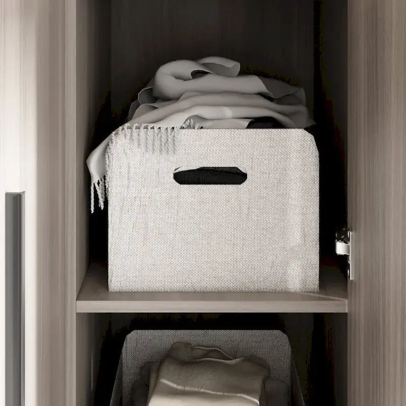 Armoire de rangement en bois avec 6 cubes de rangement et tringle à vêtements