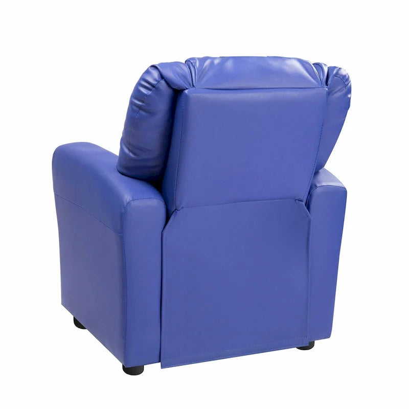 Fauteuil inclinable pour enfants en PVC avec fonction d'inclinaison par poussée, porte-gobelet et repose-pieds confortable