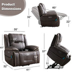 Fauteuil releveur confortable avec massage chauffant, porte-gobelet et port USB