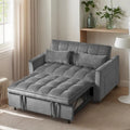 Causeuse futon moderne en velours avec dossier inclinable et poches, 2 places — Gris foncé / Gris clair / Bleu / Noir