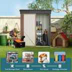 Abri de jardin en métal pour outils avec porte verrouillable pour mobilier de jardin et outils