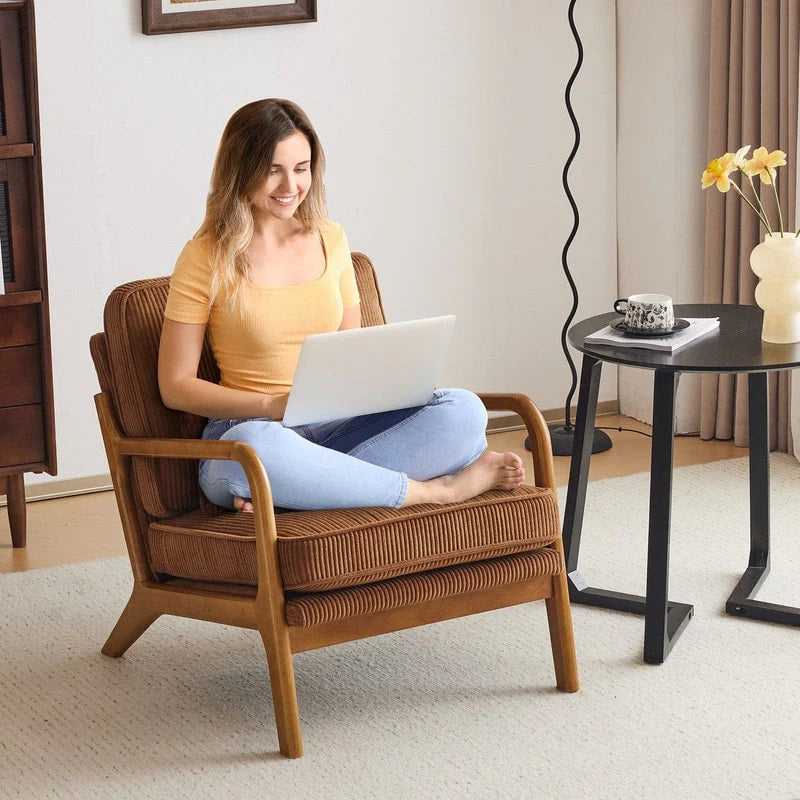 Fauteuil d'appoint rembourré Mid-Century Modern