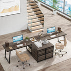 Bureau d'angle en L réversible avec tiroirs de classement, bureau d'ordinateur d'angle