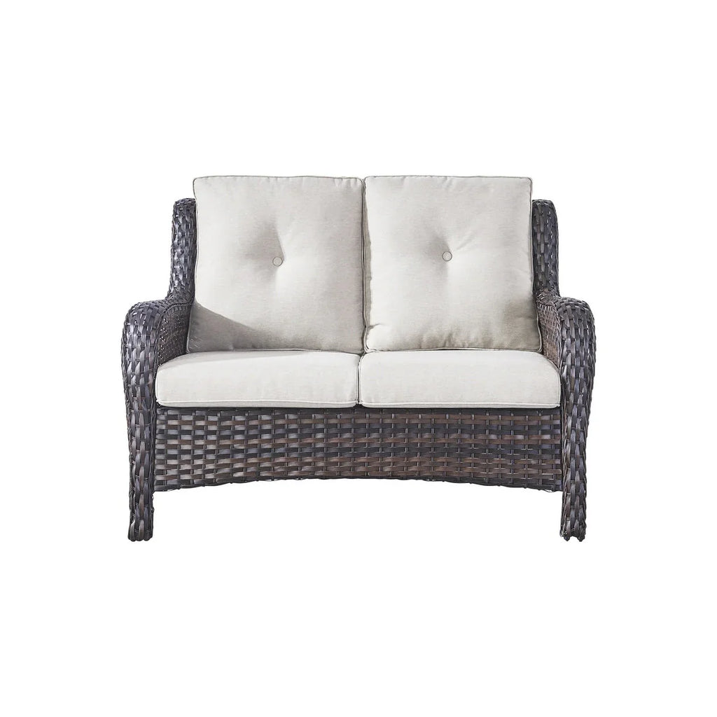Gymojoy Canapé d'extérieur deux places en rotin Wicker Sofa Set
